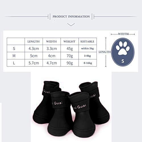 Ducomi Zampette - Zapatillas Impermeables para Perros - Cómodas y Fáciles de Poner - Protegen Las Patas de tu Mascota - Reducen el Riesgo de Infecciones en Caso de Heridas (L, Negro)