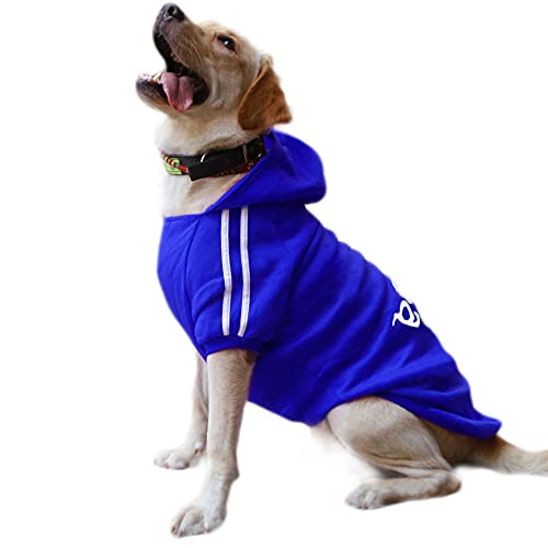 Eastlion Ropa Perro Grande,Cálido Sudadera con Capucha para Perros Algodón Suéter Chaqueta Abrigo Costume Pullover para Mascota Perro Gato (Azul Oscuro,8XL)