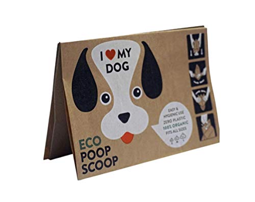 EcoPoopScoop Bolsas ecológicas para excrementos de perro de papel y cartón. 110 unidades. Fabricadas con 75% material reciclado y papel kraft. 100% biodegradable.