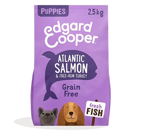 Edgard & Cooper Pienso Cachorros Comida Seca Natural Sin Cereales 2.5kg Salmón y Pavo, Fácil de digerir, Alimentación Sana Sabrosa y equilibrada