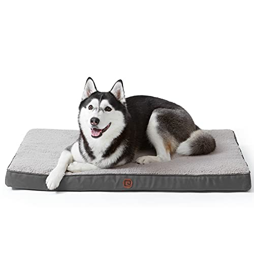 EHEYCIGA Cama para perros grande XXL 120 × 74 × 7 cm Dog Bed lavable, gris, colchón para perros, forma de huevo, mullido, ortopédico, mediano y pequeño, relleno grueso de espuma