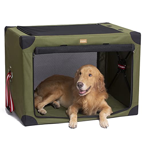 Ekiby Caja de transporte plegable para perros y gatos pequeños y medianos (95 x 66 x 66 cm)