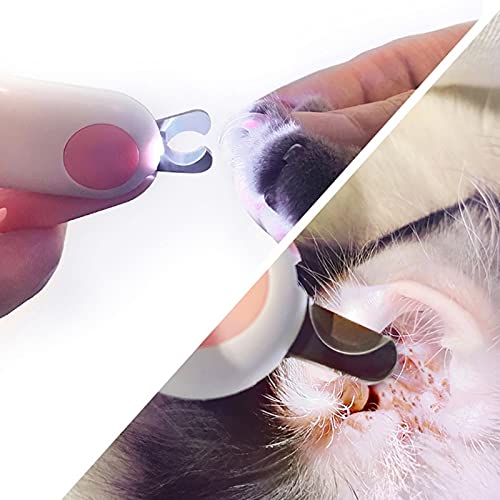 EliteMill Cortauñas para mascotas con luz, evita el sobrecorte de uñas seguro profesional herramienta de cuidado de uñas de media luna corte de uñas para perro gato
