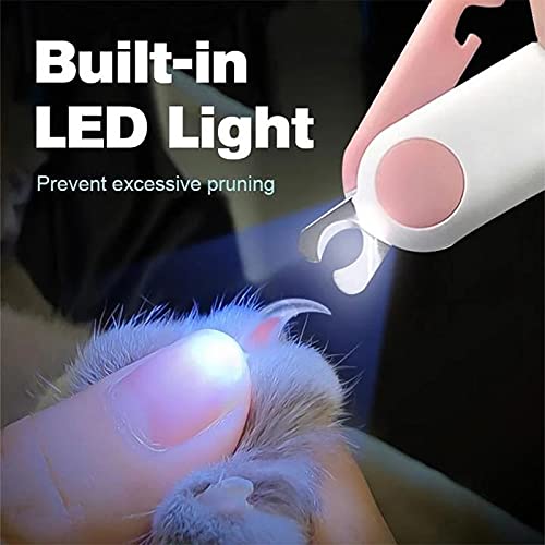 EliteMill Cortauñas para mascotas con luz, evita el sobrecorte de uñas seguro profesional herramienta de cuidado de uñas de media luna corte de uñas para perro gato
