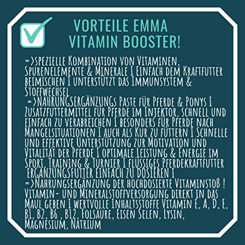 EMMA ⭐Sparset Refuerzo vitamínico para Caballos Suplemento nutricional I Pasta Oral con vitaminas del Grupo B para Caballos, B12, B6, B2, B1 I Vitamina E, A, D Zinc 2 Piezas