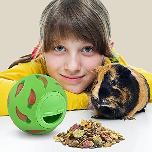 ERKOON Bola de golosinas para animales pequeños, juguete divertido de plástico con jacinto de agua natural para conejos, cobayas, chinchillas, hámsteres, ratones, jerbos, degus, hurones
