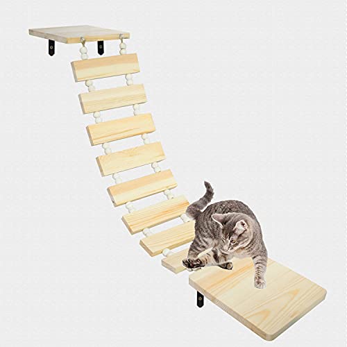 Escaleras para Gatos, Peldaños De Escalera Para Gatos Tablero De Plataforma De Madera Para Gatos Con Estantes Escalera De Madera Maciza para Gatos