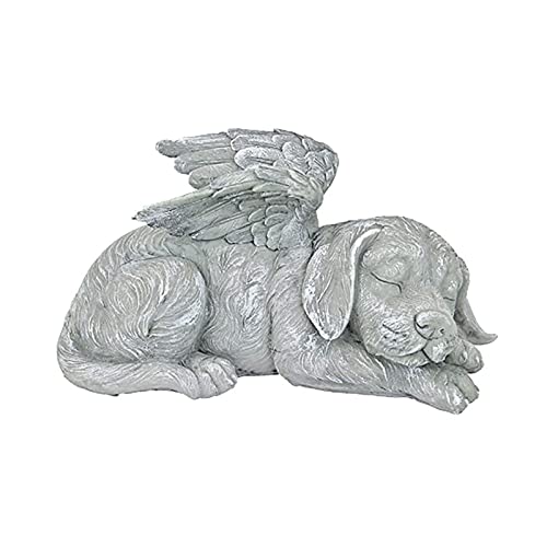 Estatua artesanal de resina para gato o perro, ángel durmiendo, estatua de ángel, mascota conmemorativa, estatua de recuerdo de mascotas, decoración de jardín (B)