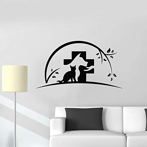 Etiqueta de la pared del perro del gato Etiqueta engomada del vinilo de la decoración de la tienda de mascotas veterinaria animal