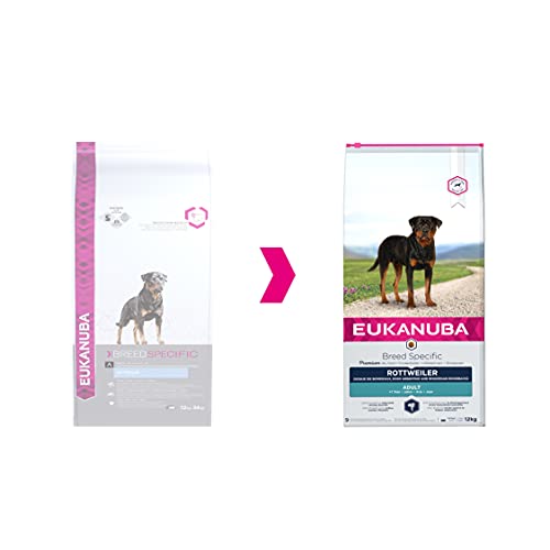 EUKANUBA Breed Specific Alimento seco para perros rottweiler adultos, alimento para perros óptimamente adaptado a la raza 12 kg
