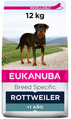 EUKANUBA Breed Specific Alimento seco para perros rottweiler adultos, alimento para perros óptimamente adaptado a la raza 12 kg
