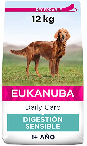 EUKANUBA Daily Care Alimento secopara perros adultos con digestión sensible, creado para perros con estómagos sensibles, 12 kg
