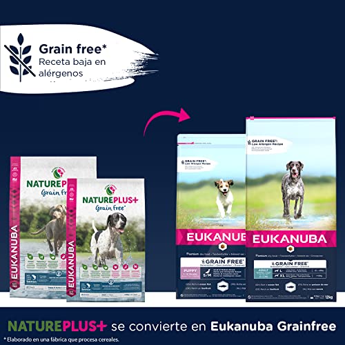Eukanuba Grain Free* Alimento para perros adultos de razas grandes, receta baja en alérgenos, 12 kg