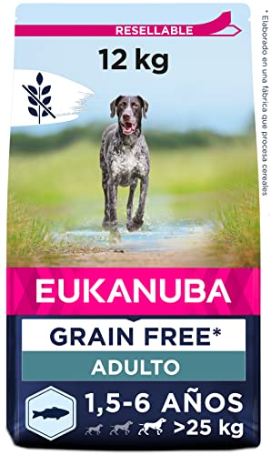 Eukanuba Grain Free* Alimento para perros adultos de razas grandes, receta baja en alérgenos, 12 kg