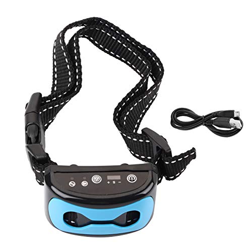 EVTSCAN Collar de ladridos para perros recargable, collar de ladridos sin golpes, con función de pitido + vibración, 7 sensibilidad ajustable sin descarga eléctrica para perros medianos grandes