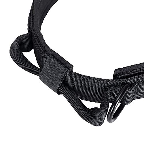 EXCELLENT ELITE SPANKER Collar táctico para Perros Collar de Nylon Ajustable K9 Collar Militar para Perros Hebilla de Metal Resistente con Mango(Negro-XL)
