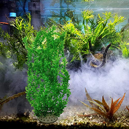 E.YOMOQGG Plantas artificiales de algas marinas, decoración de acuario para decoración de pecera, hierba de plástico acuático subacuático, 50,8 cm de alto, adorno para paisaje (verde)
