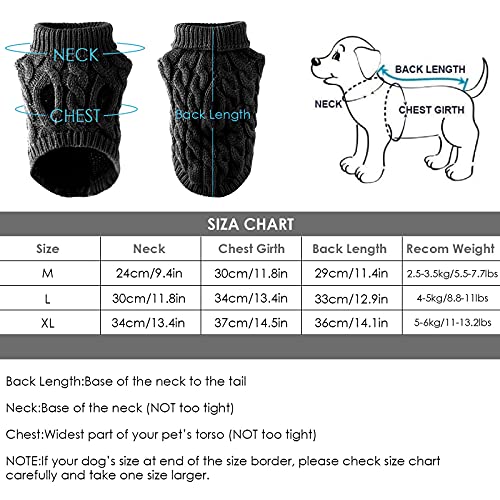 FAMKIT Abrigo de Punto con Cuello Alto para Perros y Mascotas, Ropa para Perros y Mascotas Prendas de Punto (Solo Apto para Perros pequeños o medianos/Perros Grandes no Compre) Black,XL