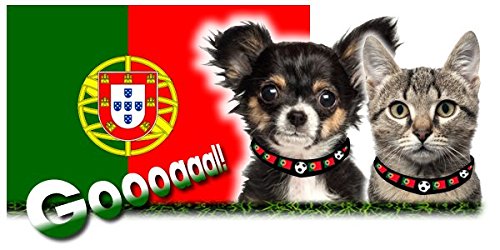 FanDog / FanCat Collar para perros y gatos con la bandera de Portugal Euro 2020, talla S