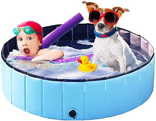 FayTun, Piscina Plegable para Mascotas, bañera de PVC Duradero, Antideslizante para Exteriores/Interiores, bañera Plegable para Perros pequeños (30x120cm)