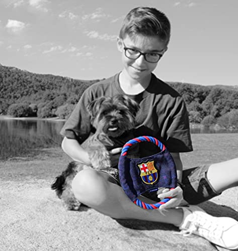 FC Barcelona, Juguete de Cuerda para Mascotas Perros o Gatos Producto Oficial FC Barcelona Poliéster Color Azul
