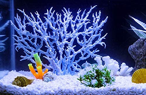 Fdit Acuario Plástico Artificial Planta Decoraciones Coralinas de Tanque de Pescados en Diversos Tama?os y Color(Azul (L))