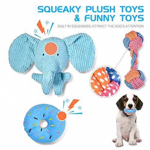 Feeko Squeaky Juguetes de peluche para perros, paquete de 7 para cachorros, a granel con chirridos para perros pequeños y medianos, lindos juguetes para masticar cachorros para cachorros