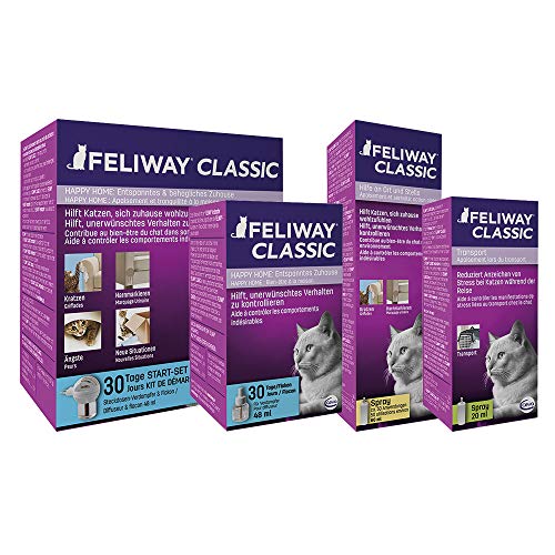 FELIWAY® Paquete clásico de Ahorro | 3 Meses de relajación para Gatos | 3 x 48 ml Botellas de Recambio
