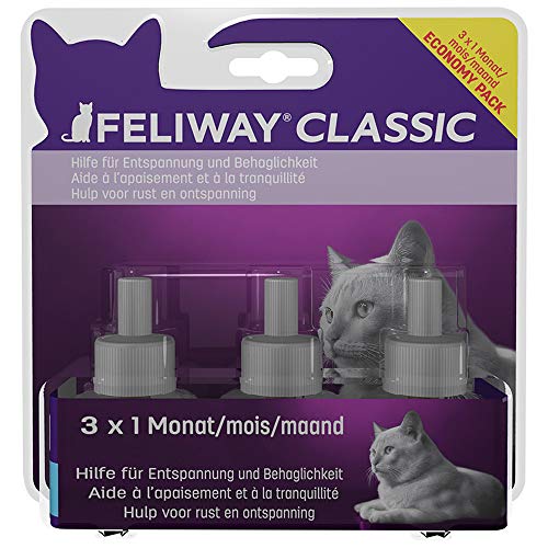 FELIWAY® Paquete clásico de Ahorro | 3 Meses de relajación para Gatos | 3 x 48 ml Botellas de Recambio