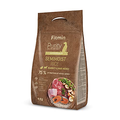 Fitmin Dog Purity Rice Semimoist Rabbit & Lamb Comida para Perros, 4 kg