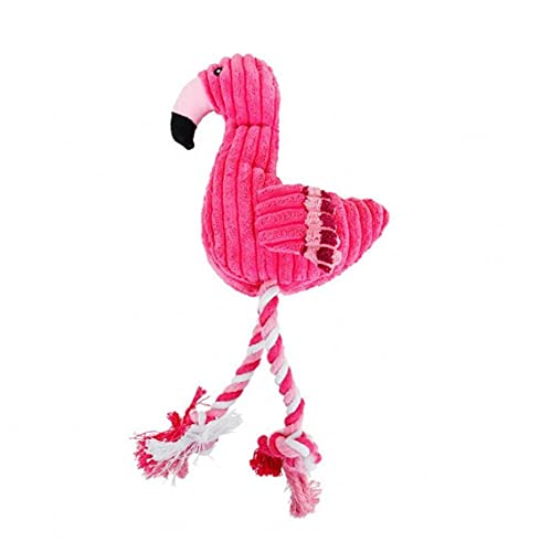 Flamingo Peluche Peludo Peludo Peluche Juguete Juguetes De Perro Relleno Rojo Gritando Flamenco Suave para Pequeños Perros Grandes Sonido Cachorro Juguete Peluche Chirrido