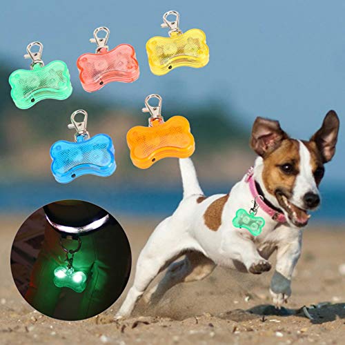Fockety Colgante LED para animales de compañía, colgante luminoso de collar de gato inofensivo, tres modos de seguridad de plástico para perro o gato