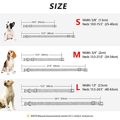Forestpaw Collares de perro pequeños para niñas, collares de perro personalizados y personalizados para perros medianos, collares de perro con nombres bordados para perros grandes femeninos, rosa, S