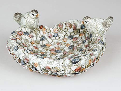 Formano - Bebedero para pájaros con pájaros, 28 cm, diseño de mosaico, resistente a la intemperie, magnesio, decoración para el jardín