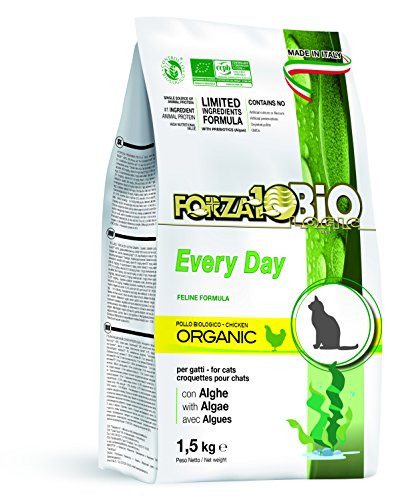 Forza10 Every Day Pollo y Algas (Pollo Sabor), Bio trockenfutter para Gatos, 1er Pack (1 x 1.5 kg)