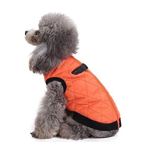 Fossrn Ropa Perro Invierno Compruebe el Chaleco del Mascota del Bombardero Acolchado con el Pecho Estirable Abrigo Chaqueta