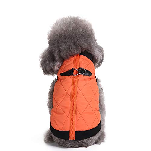 Fossrn Ropa Perro Invierno Compruebe el Chaleco del Mascota del Bombardero Acolchado con el Pecho Estirable Abrigo Chaqueta