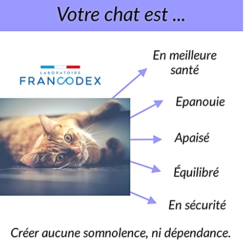 Francodex - Difusor eléctrico de feromonas de larga duración + 1 recarga de 48 ml – Kit completo – Antiestrés – Reduce los problemas de comportamiento – Calidad francesa – para todos los gatos