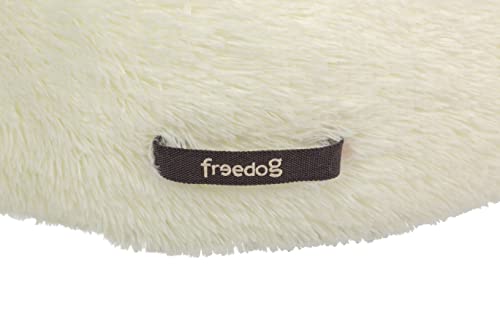 Freedog Cama Donut Antiestres para Perros y Gatos de Todas Las Edades (50 cm, Blanco)