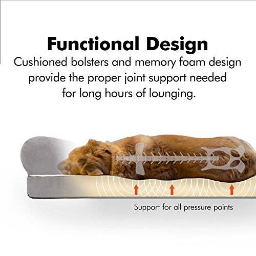 Friends Forever - Cama ortopédica para perro, funda extraíble, 100% ante, colchón de espuma viscoelástica de 6,35 a 12,7 cm