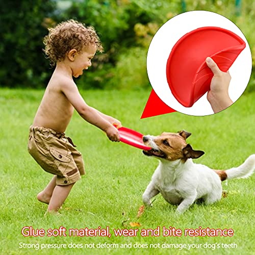 Frisbees de Perro 2 Pcs Juguete de Disco Volador para Mascotas Perros Interactivos Frisbee de Goma para Adiestramiento de Perros 22.5CM(Verde + Rojo)