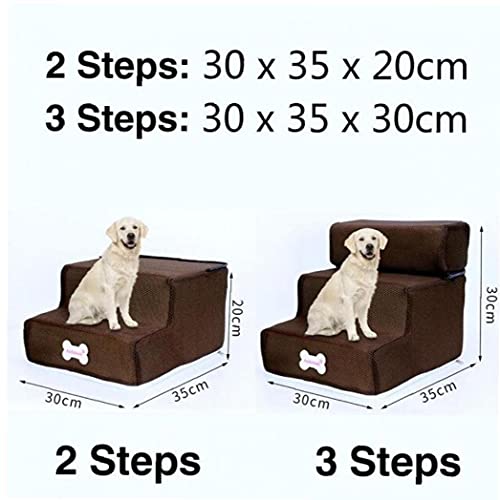 Froiny Perro Escaleras De Mascotas 3 Pasos Escaleras para Pequeño Perro Casa del Gato del Perro Casero De Rampa De Escalera Antideslizante Extraíble Perros De Cama Suministros Escaleras De Mascotas