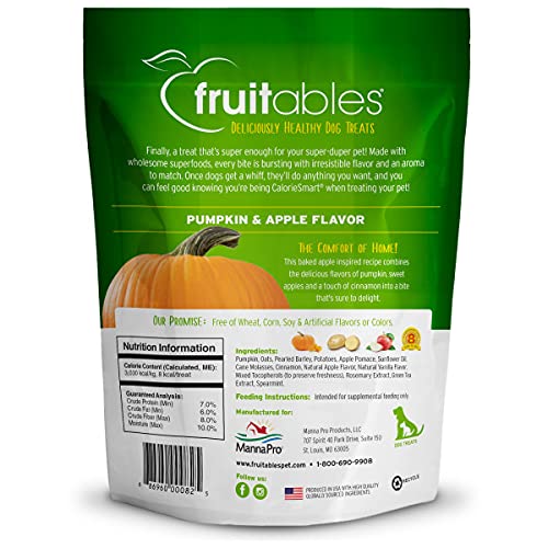 Fruitables Baked Golosinas para Perros | Golosinas de Calabaza para Perros | Golosinas saludables Bajas en calorías | Libre de Trigo, maíz y Soja | Calabaza y Manzana 340 g