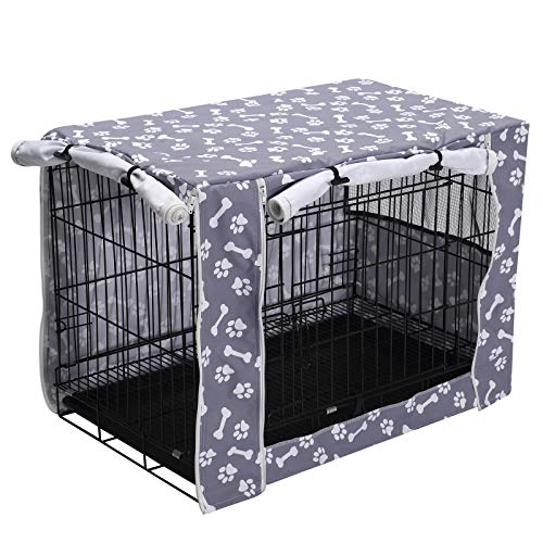 Funda para jaula de perro, impermeable, resistente al viento, funda universal para jaula de perro, para cajas de alambre, protección interior y exterior, solo funda