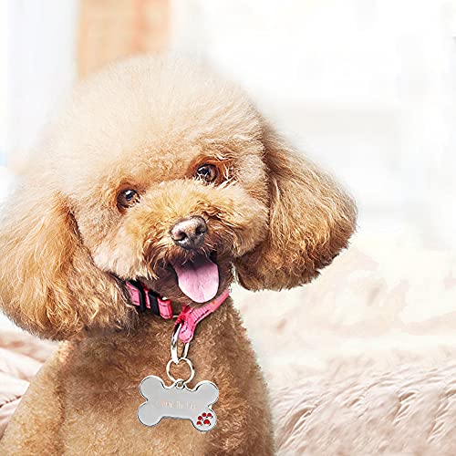 Fyfjur Placas para Perros, Collar Perro Personalizado, Etiquetas de Identificación de Perro Parpadeante Grabadas Personalizadas, Placa de identificación en blanco, tallada DIY,para Mascota Grabada