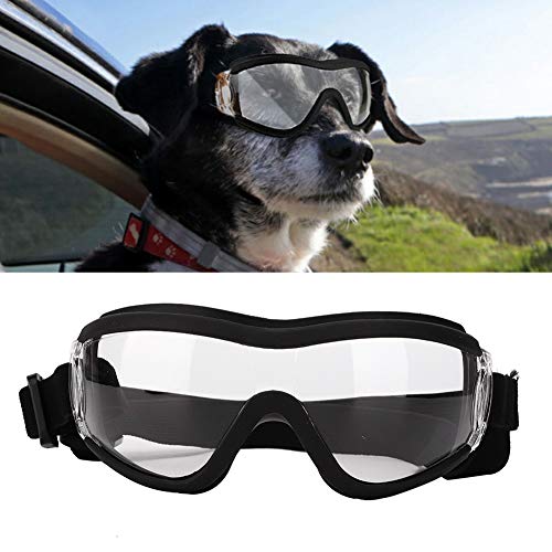 Gafas para Perros Transparentes para Mascotas Perro Gato Gafas de Sol a Prueba de Viento a Prueba de Agua Gafas Protectoras UV Protección para Los Ojos con Correa Ajustable para