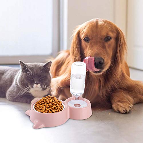 Gato Cuenco,Cuenco Doble para Mascotas,2 in 1 Comedero y Bebedero Automático para Gatos y Perros,Comedero,para Perro Gato para Mascotas,Perros,Gatos