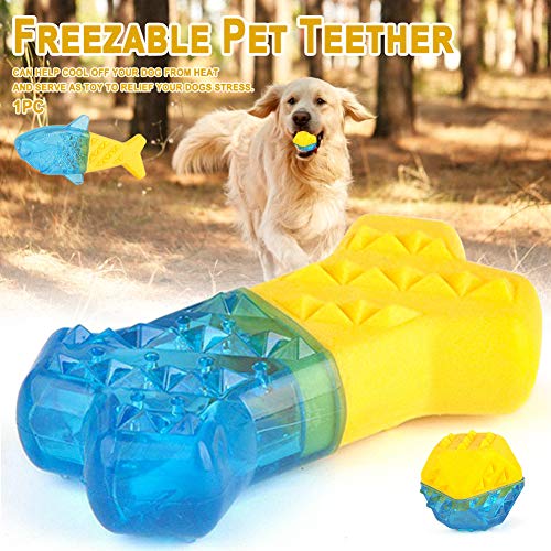 GeKLok Mordedor de mascotas espesar duradero palo de dentición de mascotas cachorros masticar juguete congelable mordedor portátil de limpieza de dientes de perro