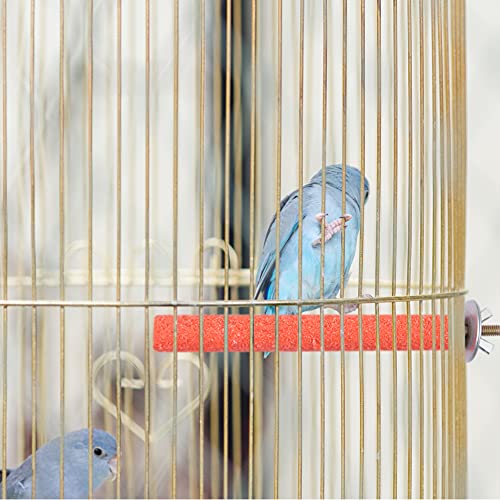 Geluode Paquete de 5 percas para pájaros, madera natural, jaula para pájaros, paragolpes, periquitos, cacatúas, jaulas y jaulas, juguete de molienda de pata
