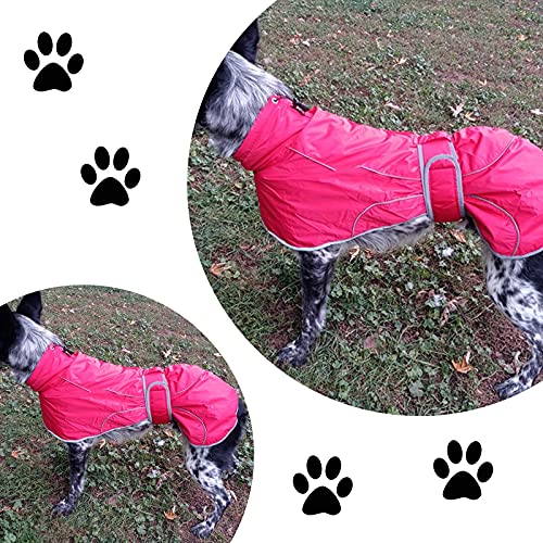 Geyecete Abrigo de invierno para perro con forro polar cálido, ropa para perro al aire libre con bandas ajustables, ropa de perro de alta calidad para perro mediano, grande, galgo, rosa